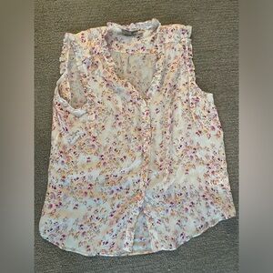 Go by Go silk sleeveless floral blouse. Like new.
